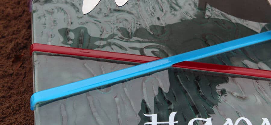 gekleurde linten van glas