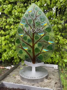 babygraf met glazen boompje van glasfusions