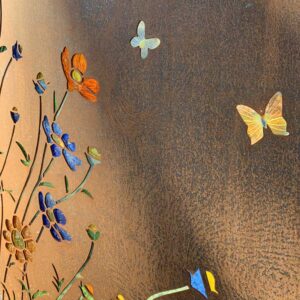 gedenkteken corten glas vlinders