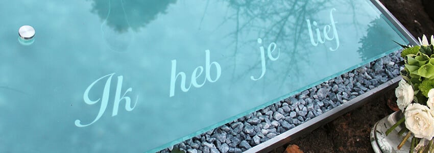 glazen grafsteen - grafmonument glas