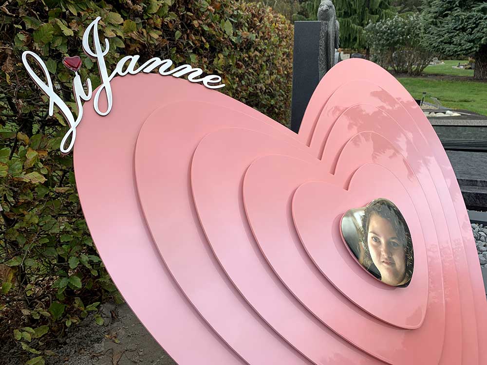 graf met hart - foto en sierlijke letters