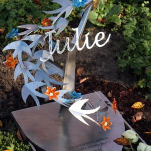 babygraf met vogels en bloemen