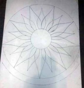 tekeningvoor het glas