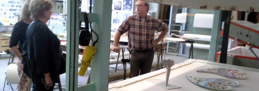 glazen grafsteen werk in uitvoering